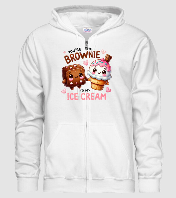 Brownie to my Ice Cream model alb pe tricou