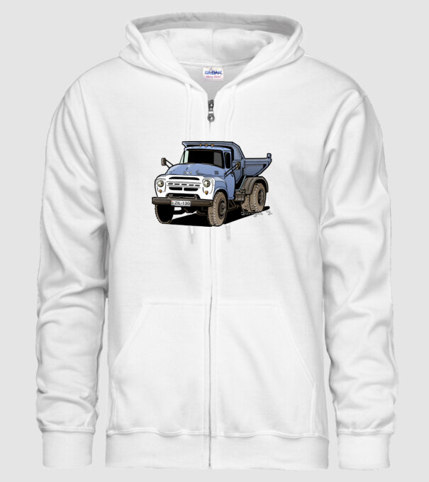 Camioane model alb pe tricou