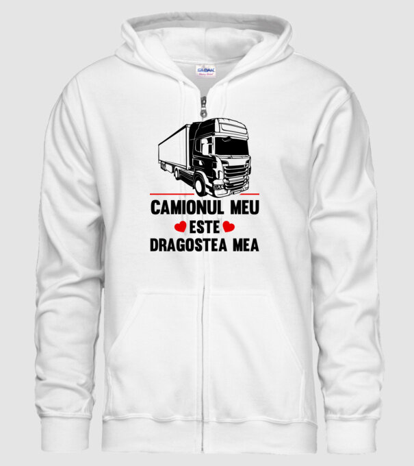 camionul meu este dragostea mea model alb pe tricou