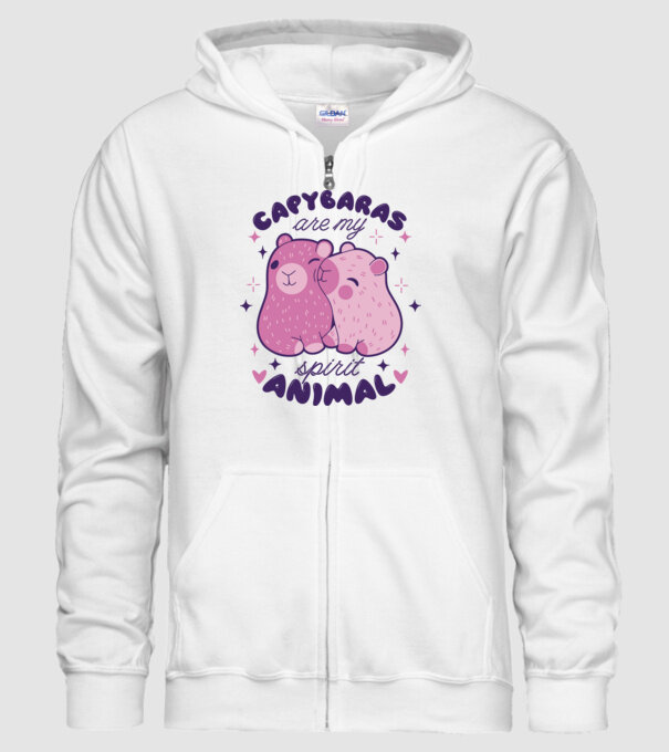 Capybaras are my spirit animal model alb pe tricou