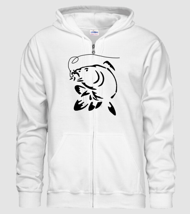 Carp model alb pe tricou
