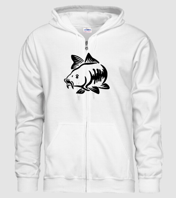 Carp model alb pe tricou
