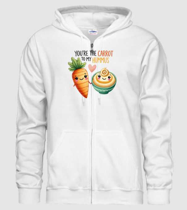Carrot to my Hummus model alb pe tricou