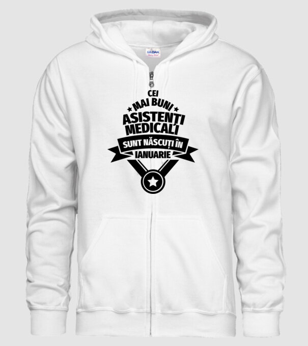 Cei mai buni asistenți medicali sunt născuți în Ianuarie model alb pe tricou