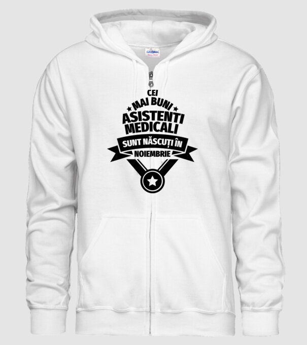 Cei mai buni asistenți medicali sunt născuți în Noiembrie model alb pe tricou