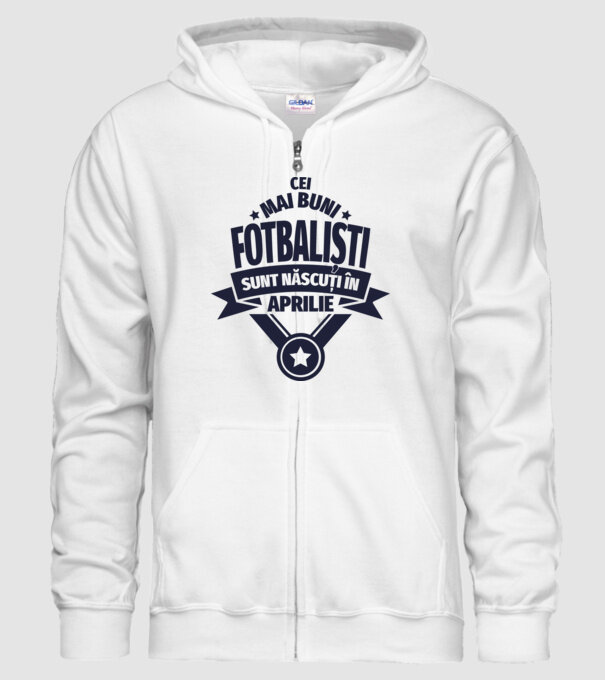 Cei mai buni fotbaliști sunt născuți în Aprilie model alb pe tricou