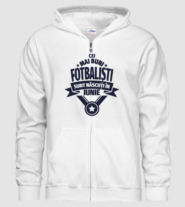 Cei mai buni fotbaliști sunt născuți în Iunie model alb pe tricou