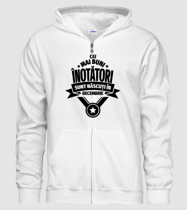 Cei mai buni înotători sunt născuți în Decembrie model alb pe tricou