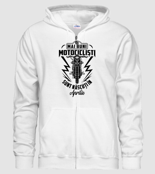 Cei mai buni motocicliști sunt născuți în Aprilie model alb pe tricou