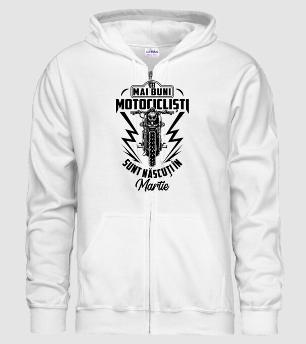 Cei mai buni motocicliști sunt născuți în Martie model alb pe tricou