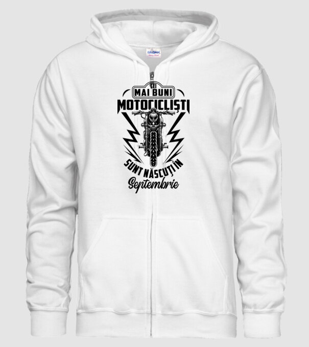Cei mai buni motocicliști sunt născuți în Septembrie model alb pe tricou