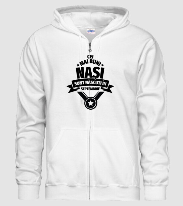 Cei mai buni nași sunt născuți în septembrie. model alb pe tricou