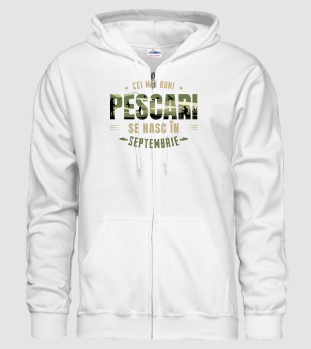 Cei mai buni pescari se nasc în septembrie model alb pe tricou