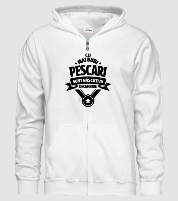 Cei mai buni pescari sunt născuți în decembrie model alb pe tricou