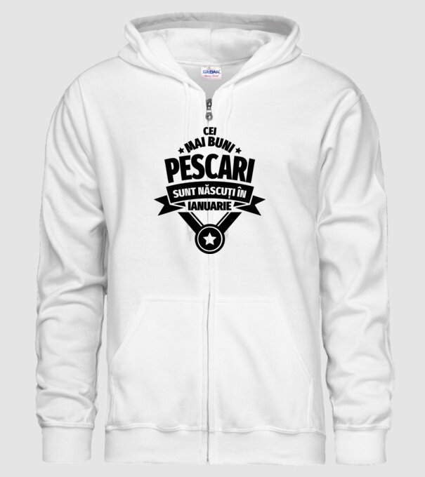 Cei mai buni pescari sunt născuți în ianuarie model alb pe tricou
