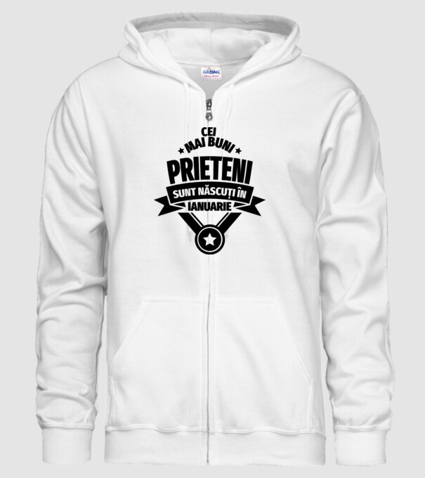 Cei mai buni prieteni sunt născuți în ianuarie model alb pe tricou