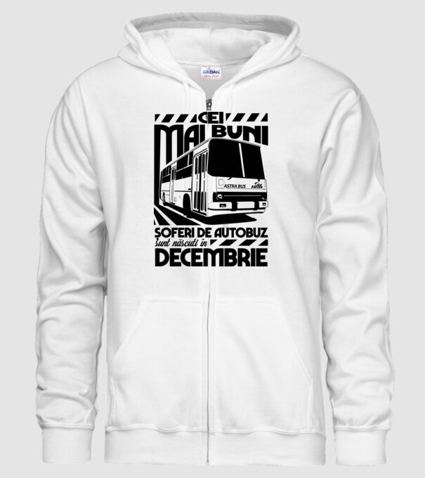 Cei mai buni șoferi de autobuz sunt născuți în Decembrie model alb pe tricou