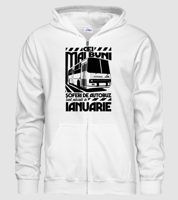 Cei mai buni șoferi de autobuz sunt născuți în Ianuarie model alb pe tricou