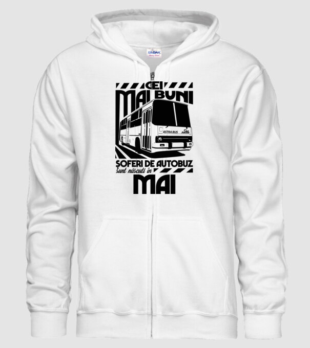 Cei mai buni șoferi de autobuz sunt născuți în Mai model alb pe tricou