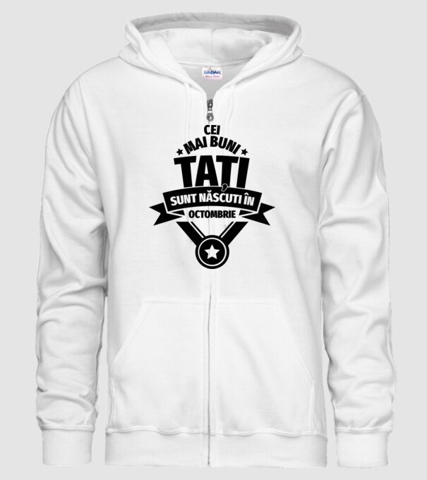 Cei mai buni Tați sunt născuți în octombrie. model alb pe tricou
