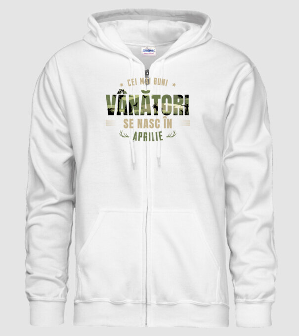 Cei mai buni vânători se nasc în aprilie model alb pe tricou
