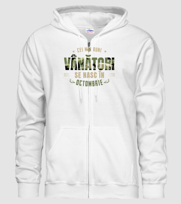 Cei mai buni vânători se nasc în octombrie model alb pe tricou