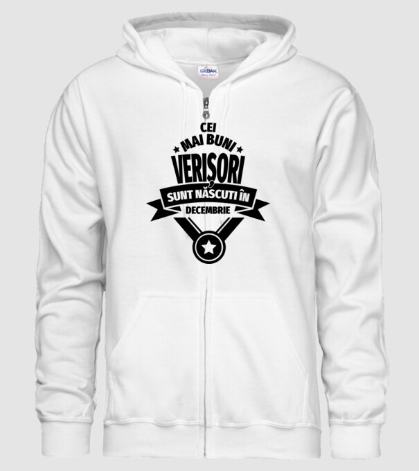 Cei mai buni verișori sunt născuți în decembrie. / Cele mai bune verișoare sunt născute în decembrie. model alb pe tricou