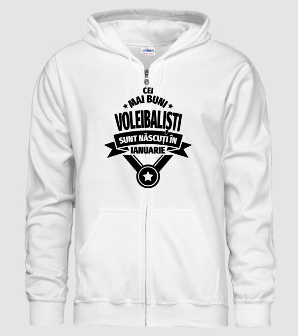 Cei mai buni voleibaliști sunt născuți în Ianuarie model alb pe tricou