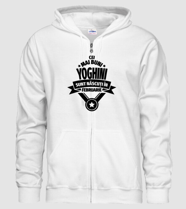 Cei mai buni yoghini sunt născuți în februarie model alb pe tricou