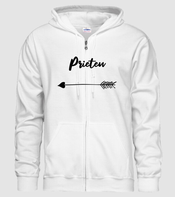 prieten model alb pe tricou