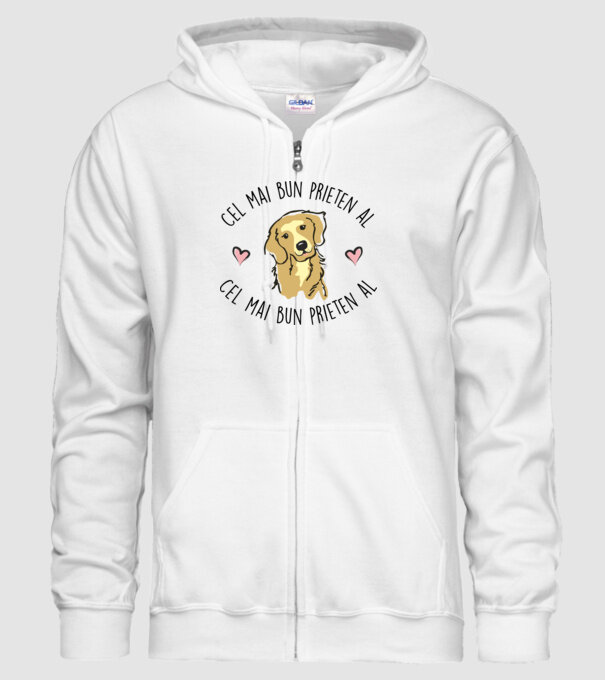 Cel mai bun prieten al meu este un golden retriever model alb pe tricou