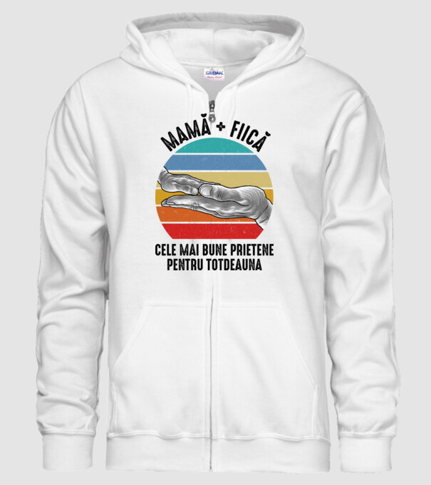 MAMĂ + FIICĂ- Cele mai bune prietene pentru totdeauna model alb pe tricou