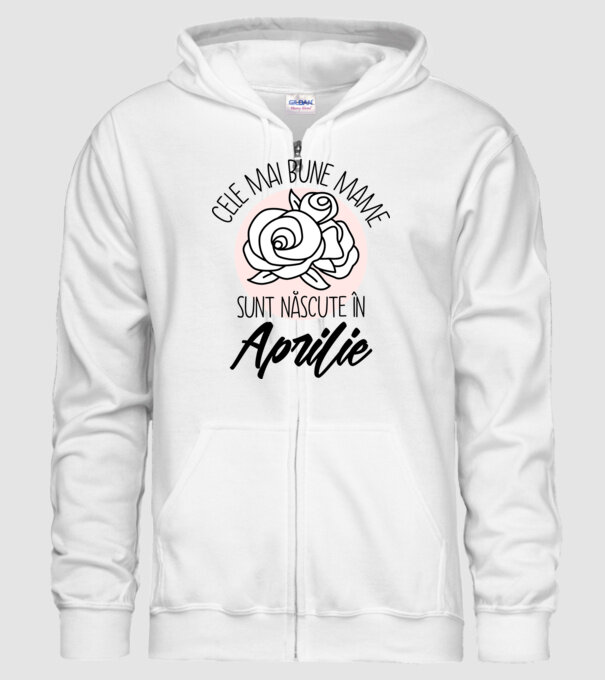 Cele mai bune mame sunt născute în Aprilie model alb pe tricou