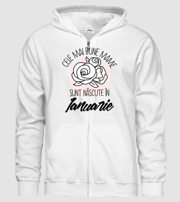 Cele mai bune mame sunt născute în Ianuarie model alb pe tricou
