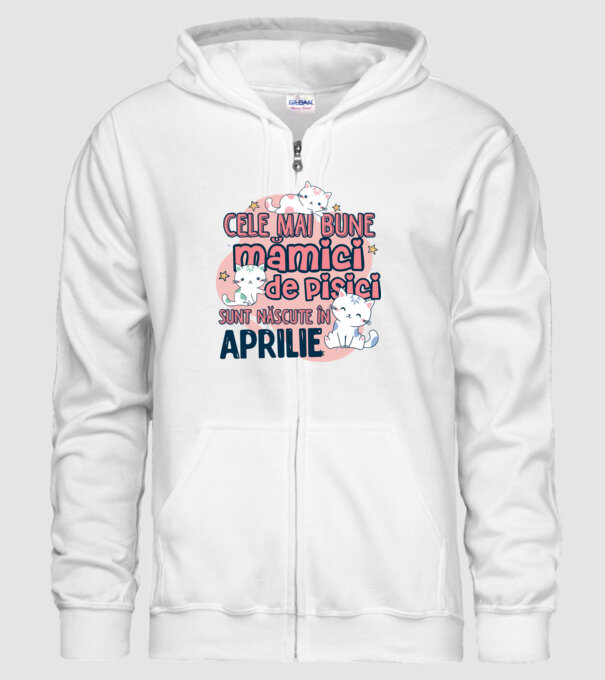 Cele mai bune mămici de pisici Aprilie model alb pe tricou