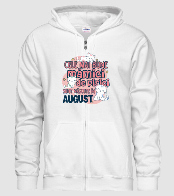 Cele mai bune mămici de pisici August model alb pe tricou