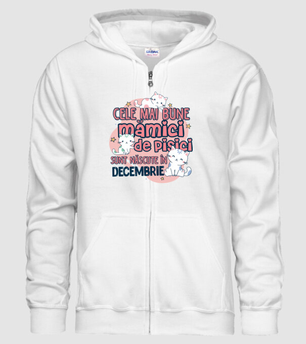 Cele mai bune mămici de pisici decembrie model alb pe tricou
