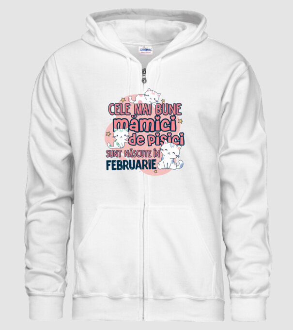 Cele mai bune mămici de pisici februarie model alb pe tricou