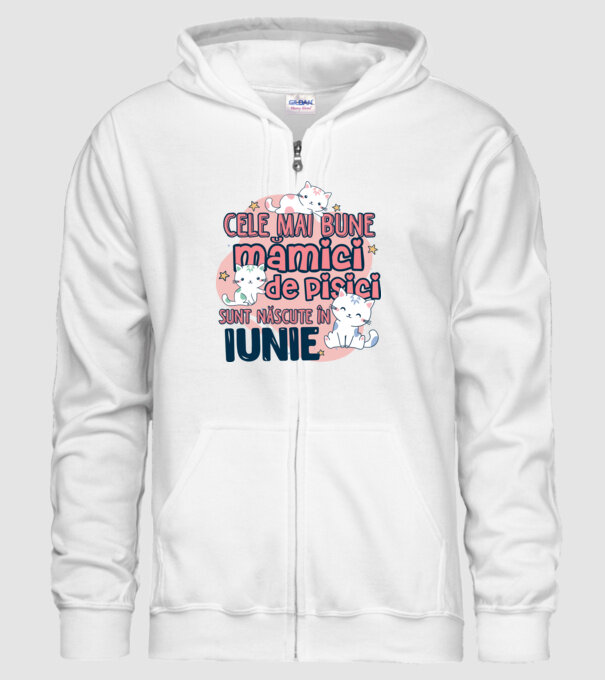 Cele mai bune mămici de pisici iunie model alb pe tricou