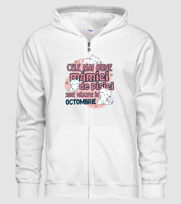 Cele mai bune mămici de pisici octombrie model alb pe tricou