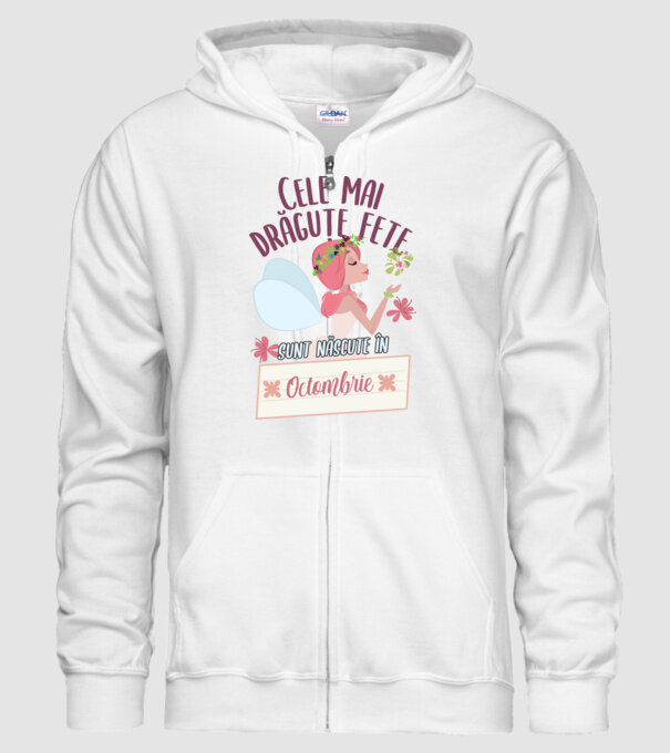 Cele mai drăguțe fete sunt născute în octombrie. model alb pe tricou