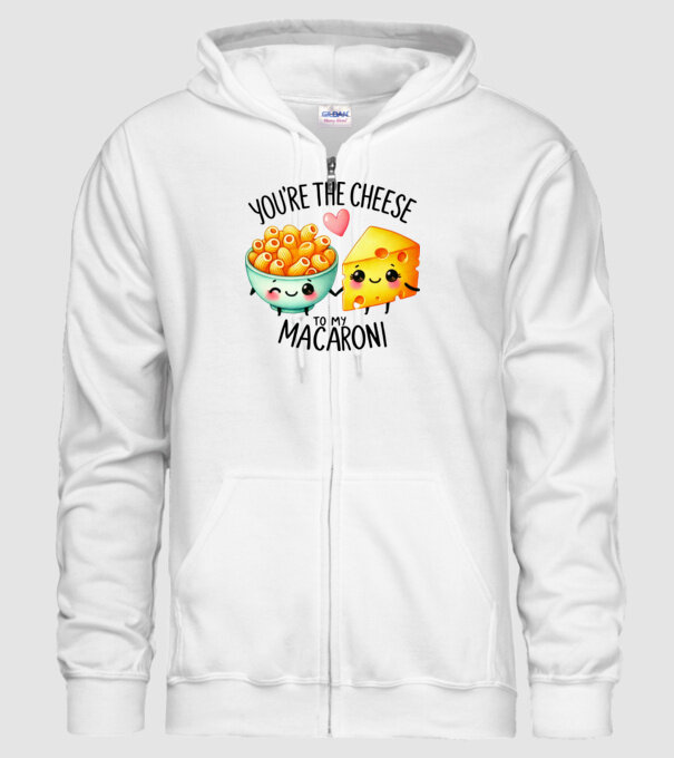 Cheese to my Macaroni model alb pe tricou