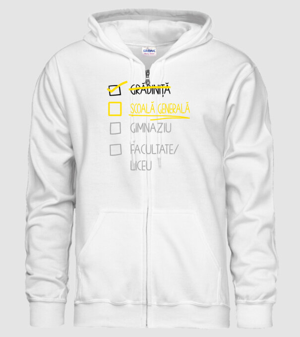 Cheklist educație - grădiniță alb model alb pe tricou