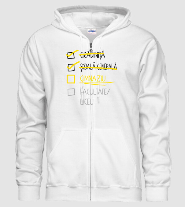 Cheklist educație - Școala primară alb model alb pe tricou