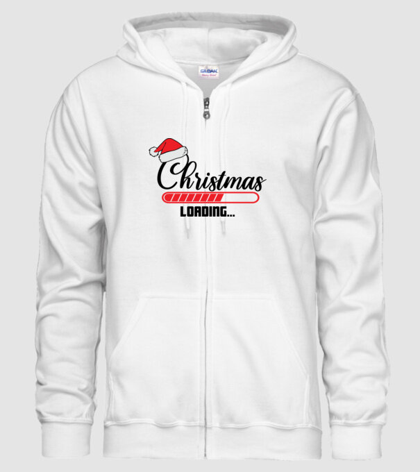 Christmas is loading model alb pe tricou