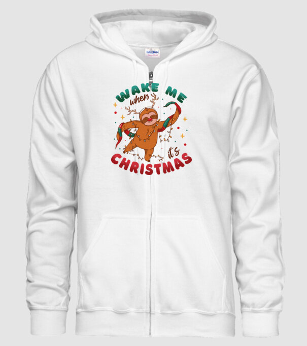 Christmas Sloth model alb pe tricou