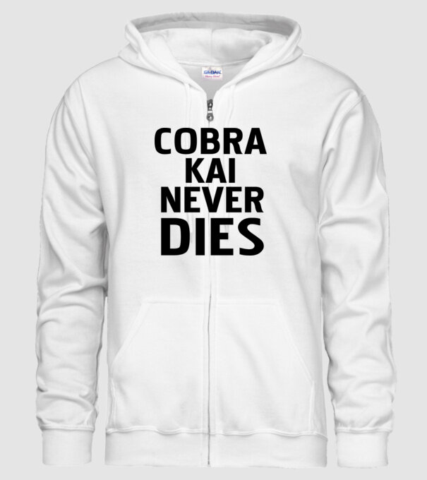 cobra kai never dies model alb pe tricou