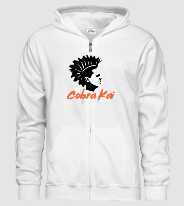 cobra kai punk model alb pe tricou