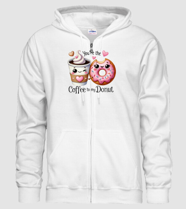 Coffee to my Donut model alb pe tricou