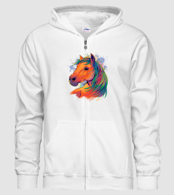 Colorful Horse model alb pe tricou